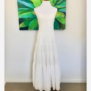 Anthro peasant maxi dress in cream